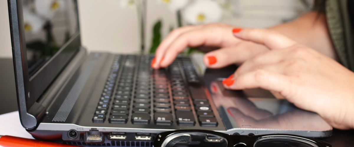 Person Woman Desk Laptop